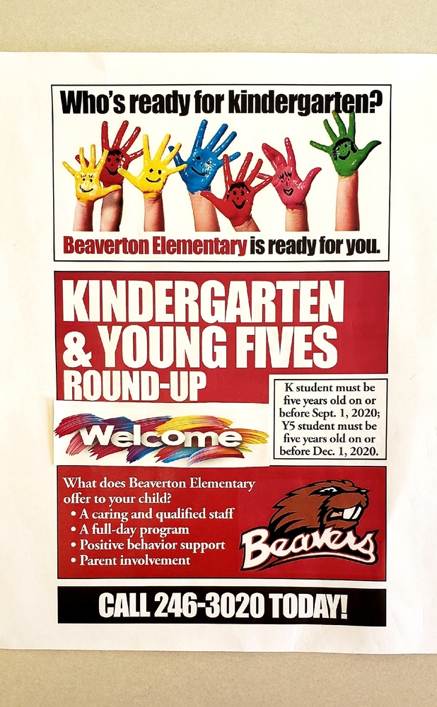 Kindergarten Young 5 s Round Up Beaverton Elementary School